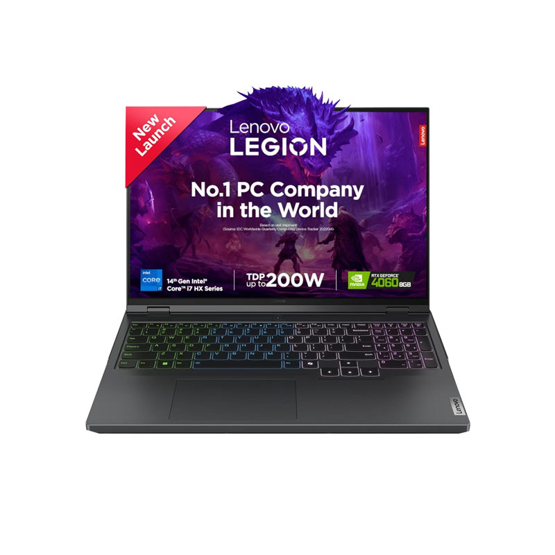 Picture of Lenovo Legion Pro 5 - Intel Core i7-14650HX 16" 83DF003NIN Gaming Laptop (16GB/ 1TB SSD/ WQXGA IPS 500Nits 240Hz/ Windows 11 Home/ Office 2021/ NVIDIA RTX 4060/ 1 Year Warranty/ Grey/ 2.5Kg) 